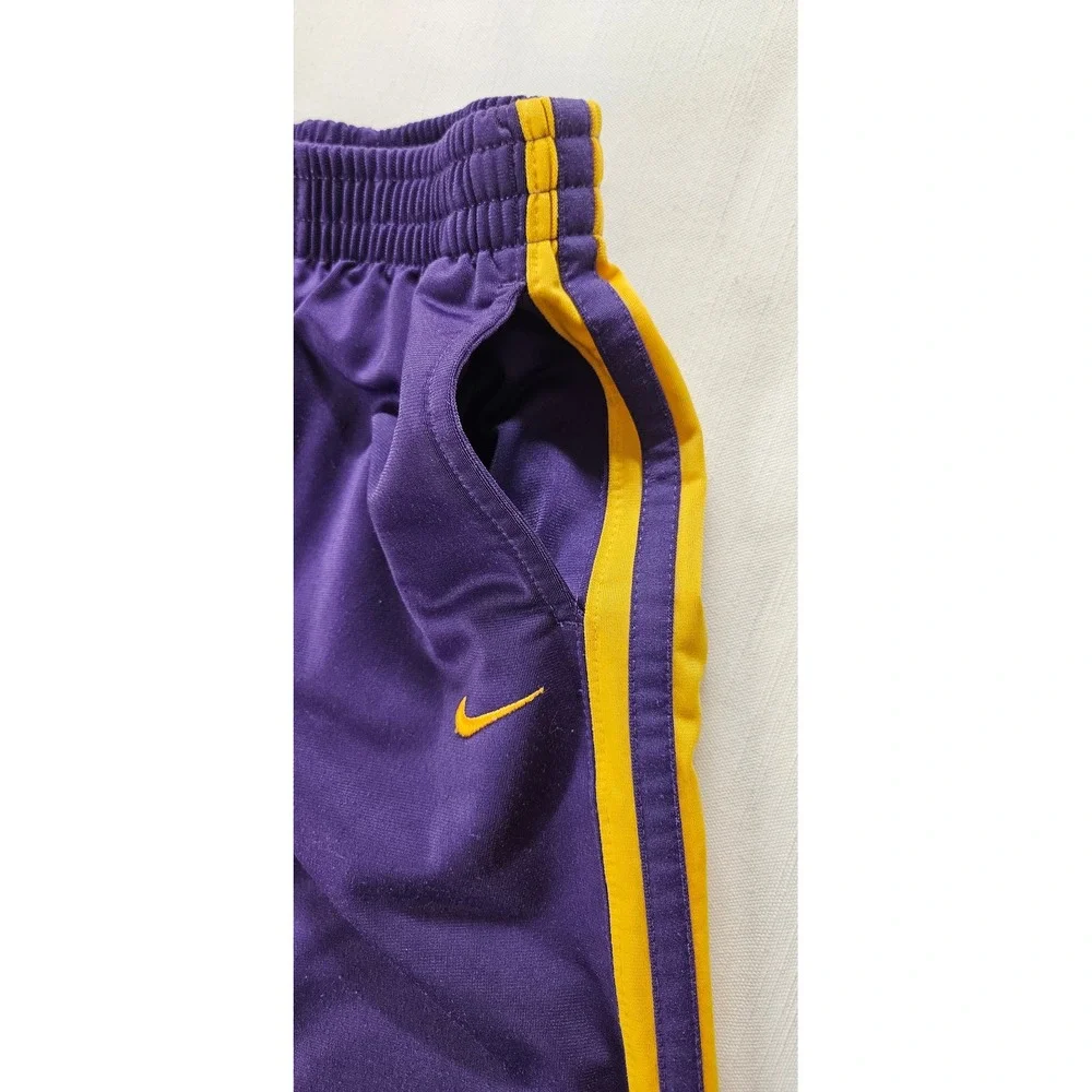 Nike LSU Tigers Purple Gold Track Pants Boys Size 7 Youth Athletic Sweatpants